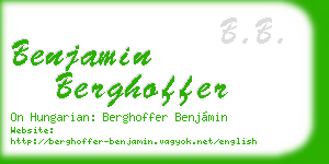 benjamin berghoffer business card